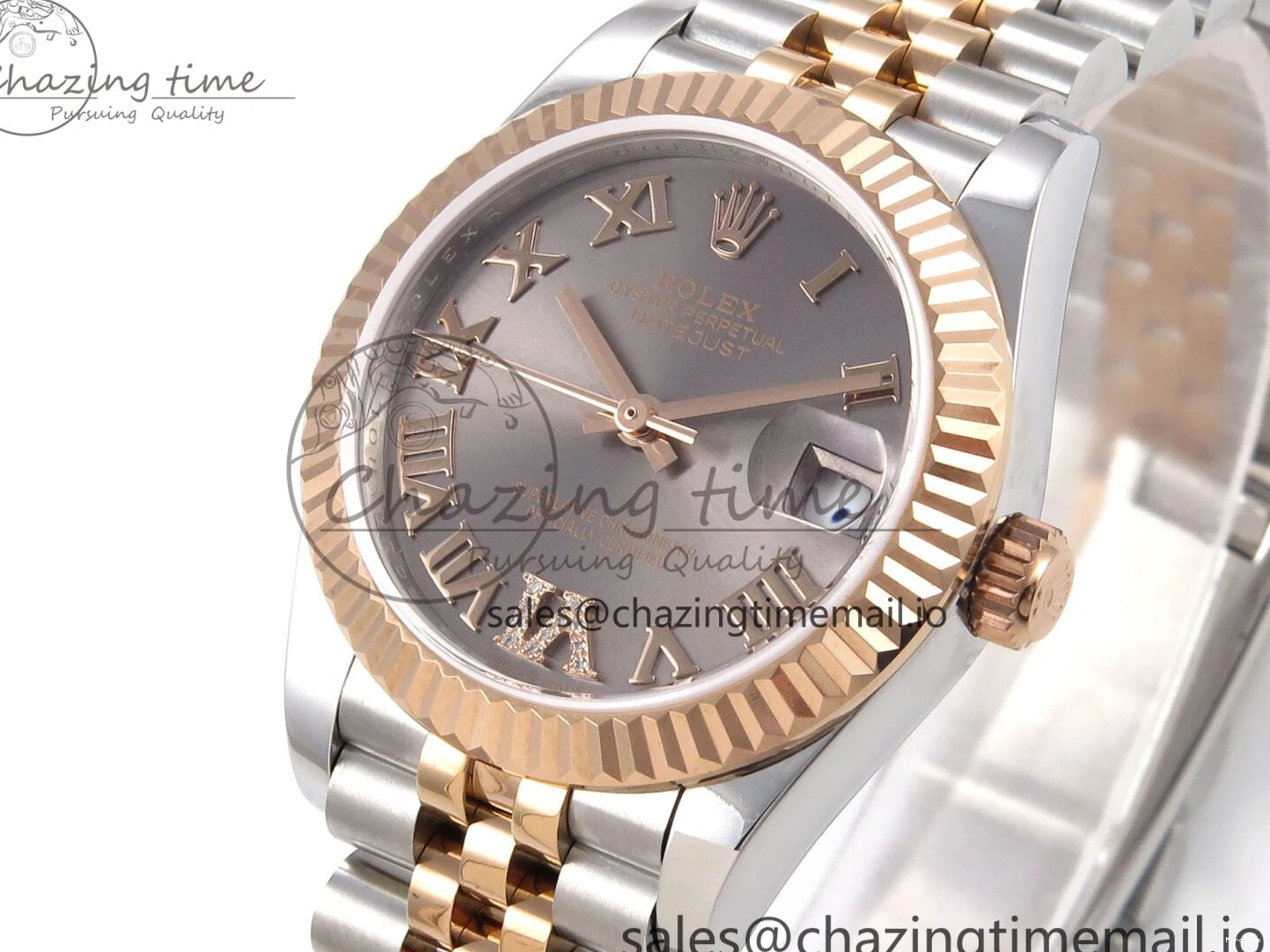 MiroTime 0401 Popular DateJust 31 278271 SS RG GMF 1:1 Best Edition 904L Steel Gray Roman Diamonds Dial on Jubilee Bracelet A 1165